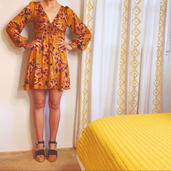 Free People Dresses & Skirts - Free People Morning Light Silky Floral Mini Dress